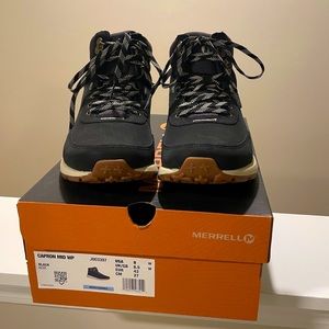 NEW Merrell Men’s Capron Mid Waterproof Boots - Size 9 NIB Black WP Shoes